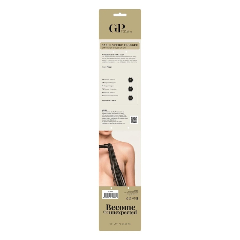 Флоггер с петлей Guilty Pleasure Sable Strike Empower, черный, 66 см