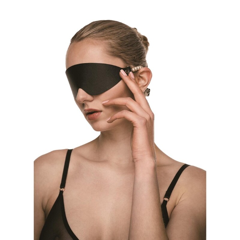 Маска BDSM Boudoir Pearl Blindfold Guilty Pleasure, черно-золотая