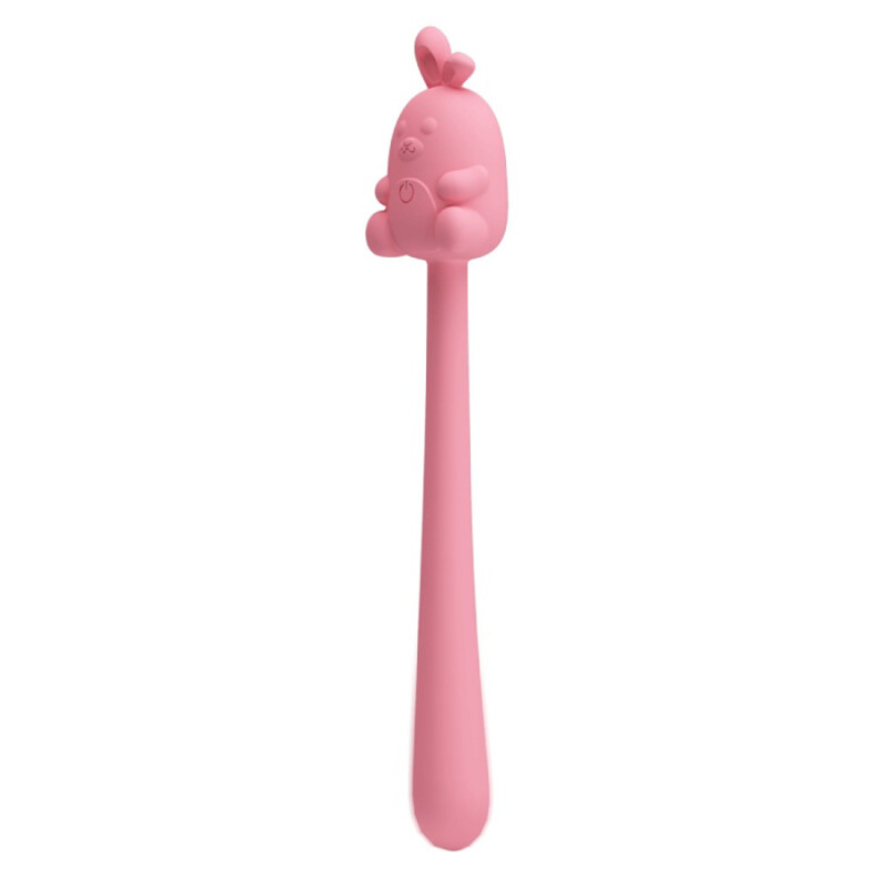 Минивибратор на палочке Pretty Love Cute Bunny гибкий, розовый, 14.2 х 1.8 см