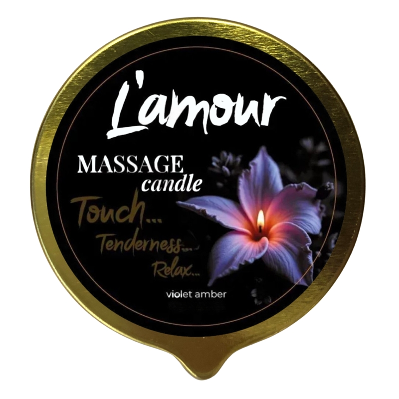 Массажная свеча L'amour Violet Amber, золотая, 70 мл
