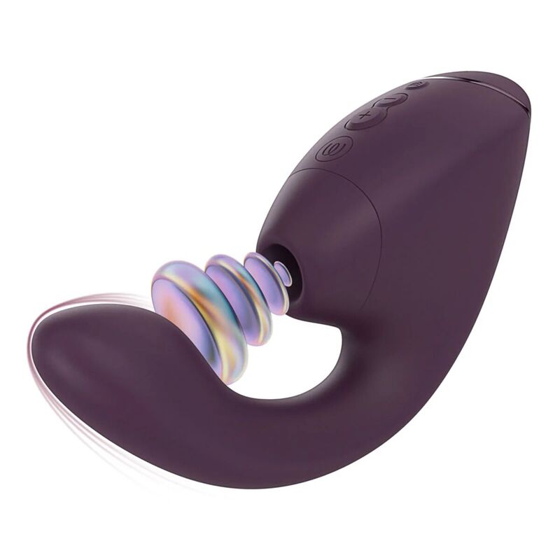 Двойной вакуумный клиторальный стимулятор с вибрацией Womanizer Next Duo - Dark Purple