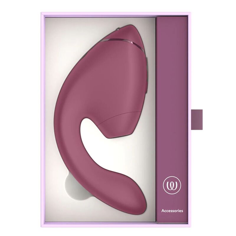 Двойной вакуумный клиторальный стимулятор с вибрацией Womanizer Next Duo - Dusky Pink