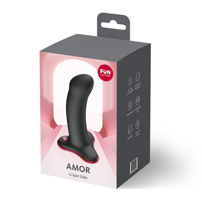 Фаллоимитатор Fun Factory AMOR Black, длина 14,6 см, диаметр 3,7 см, изогнутый