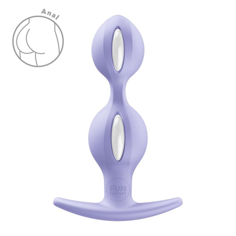 Анальные шарики Fun Factory B BALLS DUO Purple, эффект вибрации, диаметр 3,2 и 3,6 см