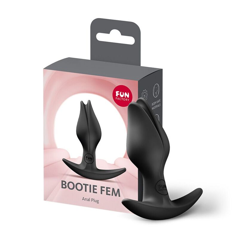 Анальная пробка Fun Factory BOOTIE FEM Black, в виде бутона, диаметр 2,9 см, тонкий ограничитель