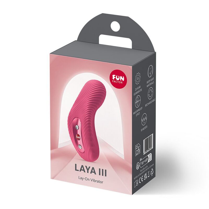 Накладний вібратор Fun Factory LAYA III Raspberry, ефект постукування пальцем Накладний вібратор Fun Factory LAYA III Raspberry, ефект постукування пальцем