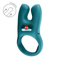 Эрекционное виброкольцо с двойной стимуляцией клитора Fun Factory NŌS CLASSIC Bottle Green, 2 мотора Эрекционное виброкольцо с двойной стимуляцией клитора Fun Factory NŌS CLASSIC Bottle Green, 2 мотора