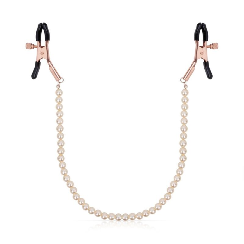 Зажимы для сосков с жемчужной цепочкой Rosy Gold - Nipple Clamps Pearls