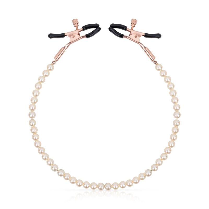 Зажимы для сосков с жемчужной цепочкой Rosy Gold - Nipple Clamps Pearls