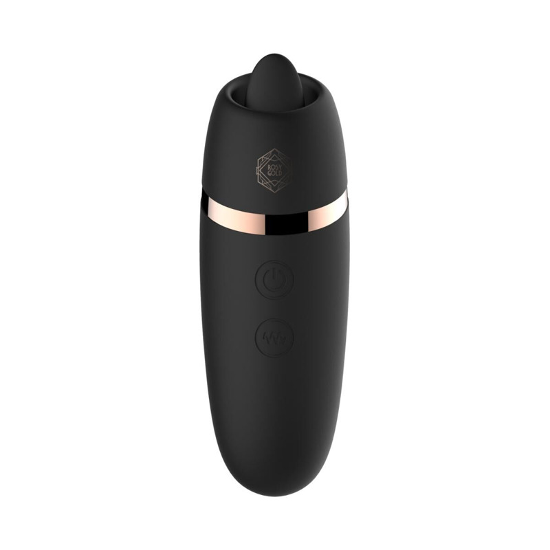 Мини-вибратор с язычком Rosy Gold - Vibrating & Licking Dual Stimulator