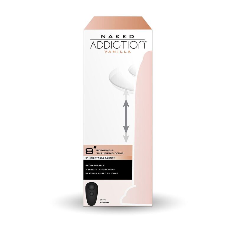 Фаллоимитатор с ротацией и пульсацией Naked ADDICTION 8″ Rotating & Thrusting Dong - Vanilla