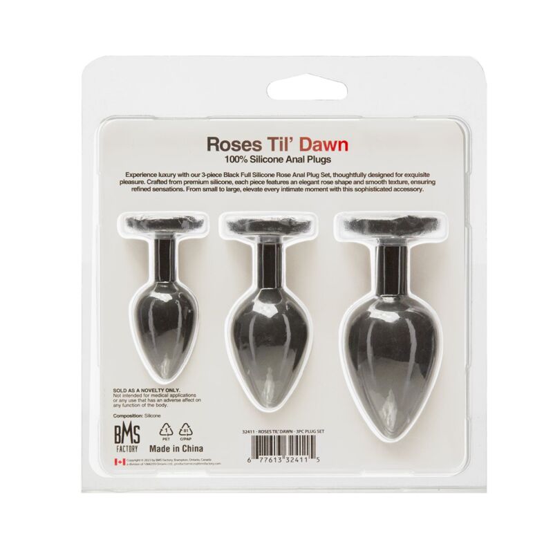 Набор силиконовых анальных пробок BMS Roses Til’ Dawn Silicone Anal Plug Kit (повреждена упаковка!!!)