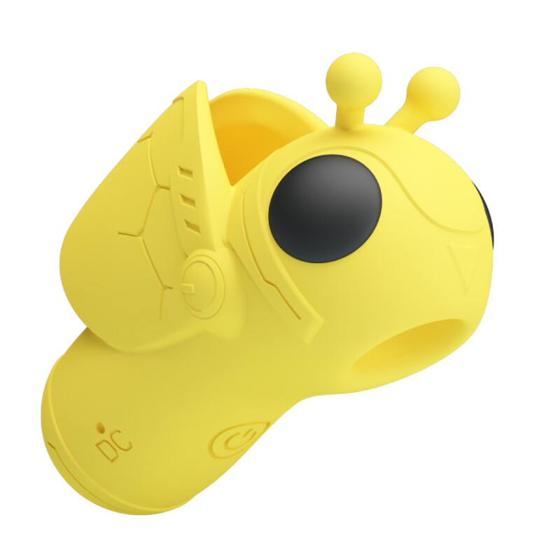 Вибратор на палец Pretty Love Magic Bee с клиторальной пульсацией, жёлтый, 6.9 х 3 см