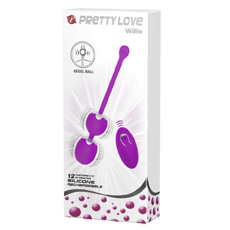 Вагинальные шарики Pretty Love с вибрацией и пультом, фиолетовые