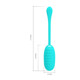 Виброяйцо Pretty Love Kirk силиконовое, голубое, 19.7 х 3.5 см