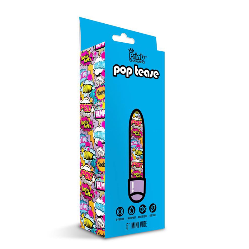 Мини-вибратор с принтом Global Novelties Prints Charming Pop Tease мультиколор