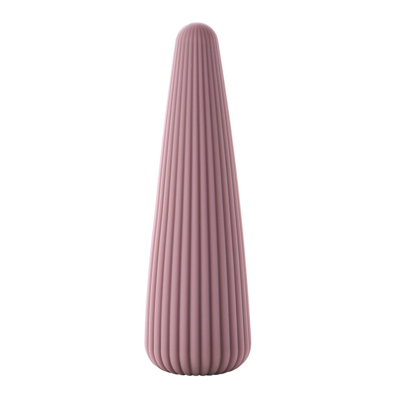 Вибратор для клитора Sweet Em Cone в форме конуса, ребристый, фиолетовый, 12.8 х 3.8 см
