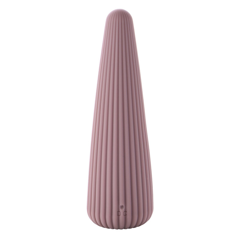 Вибратор для клитора Sweet Em Cone в форме конуса, ребристый, фиолетовый, 12.8 х 3.8 см