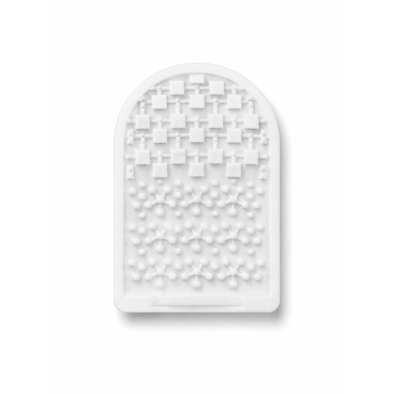Мини-мастурбатор нереалистичный Daubao Pocket Genius с рельефом кубиков, белый, 52,5 × 81,5 × 11 мм