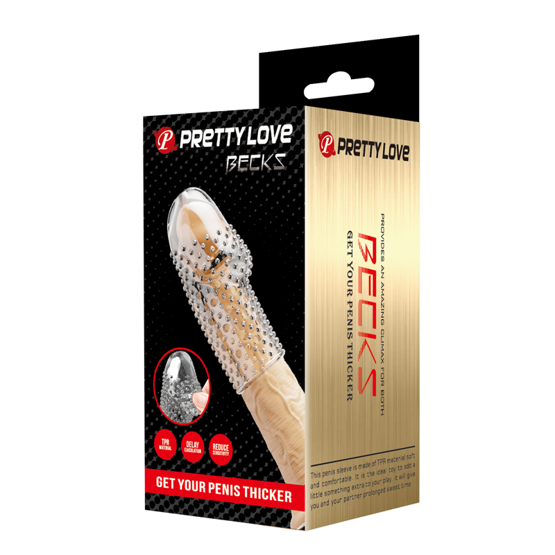 Стимулирующая насадка на головку пениса Pretty Love Becks с пузырьками, прозрачная, 8 х 3,8 см