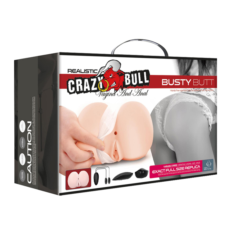 Мастурбатор реалистичный вагина и анус CRAZY BULL с вибрацией, 16,6 × 15 × 10,3 см