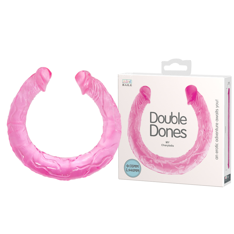 Фаллоимитатор двусторонний Baile Double Dones, реалистичный, розовый, 44 × 3,5 см