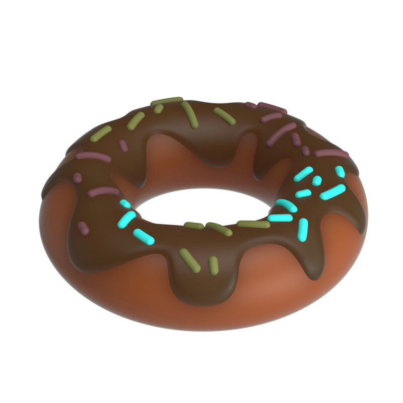 Эрекционное кольцо Pretty Love Choco в форме пончика с кремом, коричневое, 4,6 х 2 см