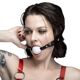 Кляп силиконовый Feral Feelings Silicon Ball Gag Black/White, черный ремень, белый шарик
