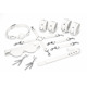 Набор Feral Feelings BDSM Kit 7 White, наручники, поножи, коннектор, маска, паддл, кляп, зажимы