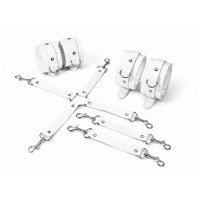 Набор для БДСМ Feral Feelings BDSM Kit 3 White, наручники, поножи, крестовина