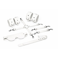 Набор Feral Feelings BDSM Kit 5 White, наручники, поножи, крестовина, маска, паддл