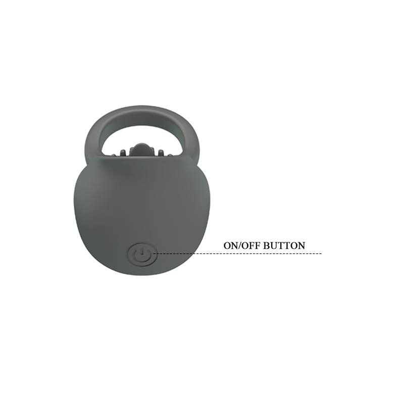 Эрекционное виброкольцо PRETTY LOVE Master Ring со стимулятором клитора с язычком, серое, 8 х 4 см