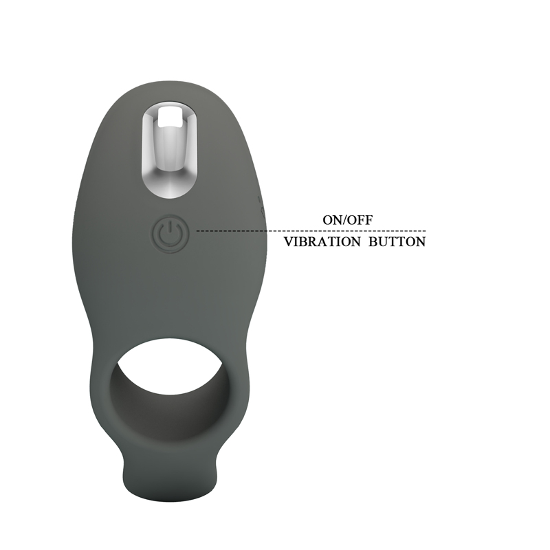 Эрекционное виброкольцо PRETTY LOVE Master Ring, серое, 11 х 4.5 см