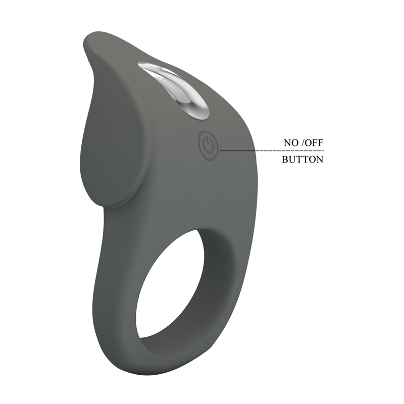 Эрекционное виброкольцо PRETTY LOVE Master Ring силиконовое, серое, 8.7 х 5 см