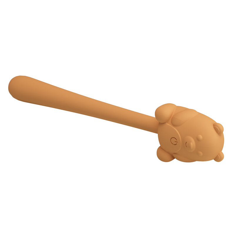 Мини-вибратор на палочке PRETTY LOVE Cute Bear гибкий, жёлтый, 13.3 х 1.2 см