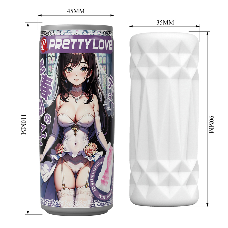 Мастурбатор PRETTY LOVE Pop-Top в виде банки, фиолетовый, 9 х 3.5 см