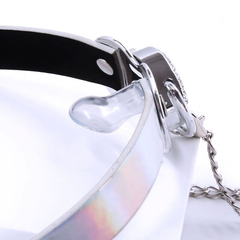 Кляп в виде соски DS Fetish белый с серебристыми зажимами для сосков