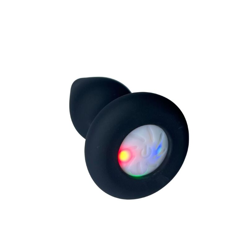 Анальная пробка Passion Play с RGB-подсветкой, чёрная, 8.6 х 4 см