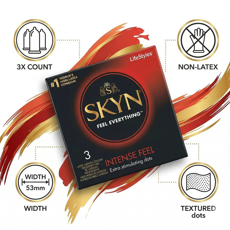 Презерватив SKYN Intense Feel безлатексний (полізопрен), 3 шт