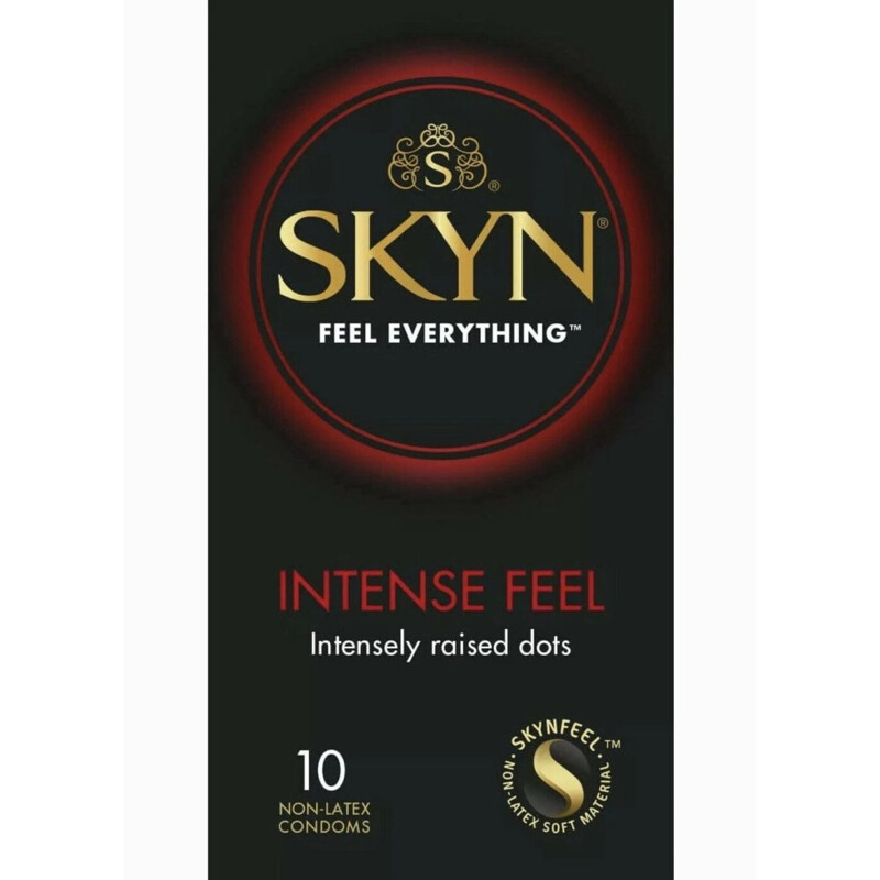 Презервативы с рельефом Skyn Intense Feel, безлатексные (полиизопрен), 10 шт