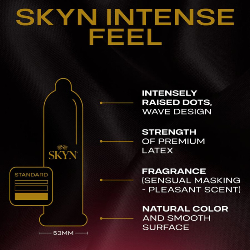 Презервативы с рельефом Skyn Intense Feel, безлатексные (полиизопрен), 10 шт
