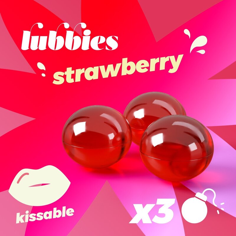 Шарики для массажа Crushious Lubbies со вкусом клубники, 3 шт