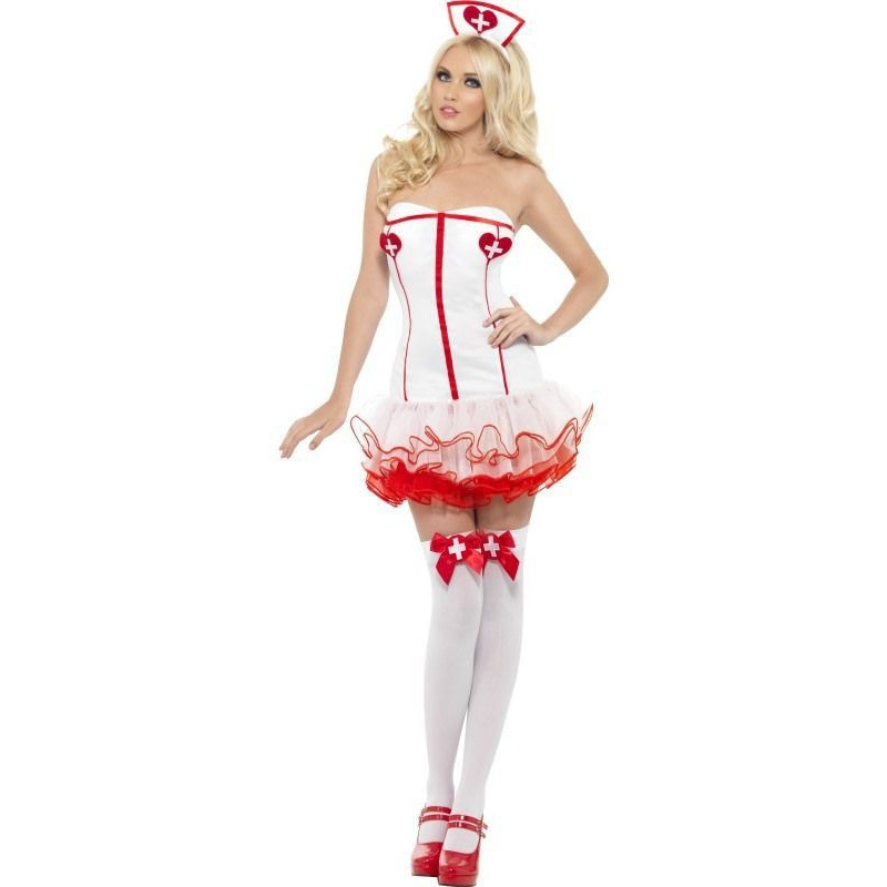 Костюм сексуальной медсестры Nurse бело-красный, XS