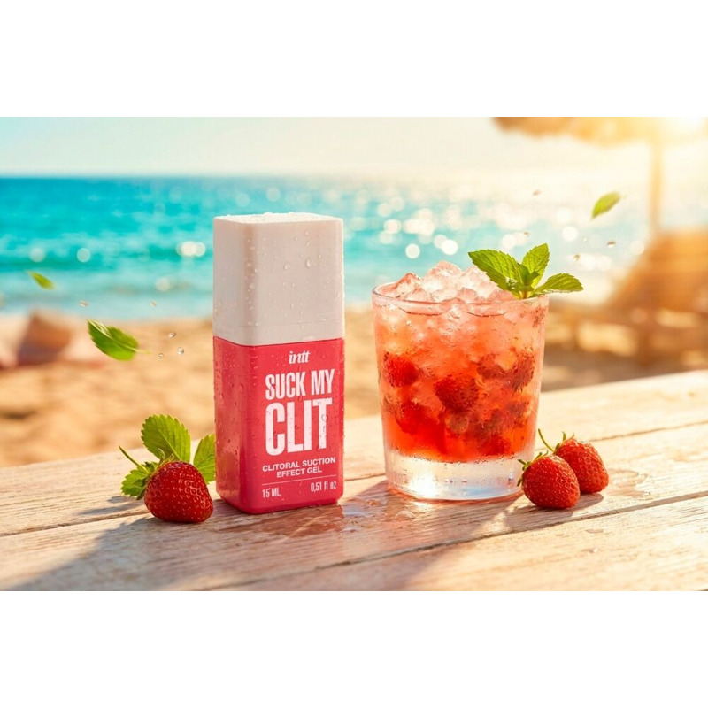 Смоктайзер для клитора Intt Suck My Clit Wild Strawberry (15 мл), клубника, гель с эффектом посасывания