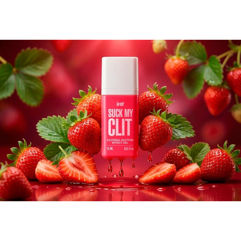 Смоктайзер для клитора Intt Suck My Clit Wild Strawberry (15 мл), клубника, гель с эффектом посасывания