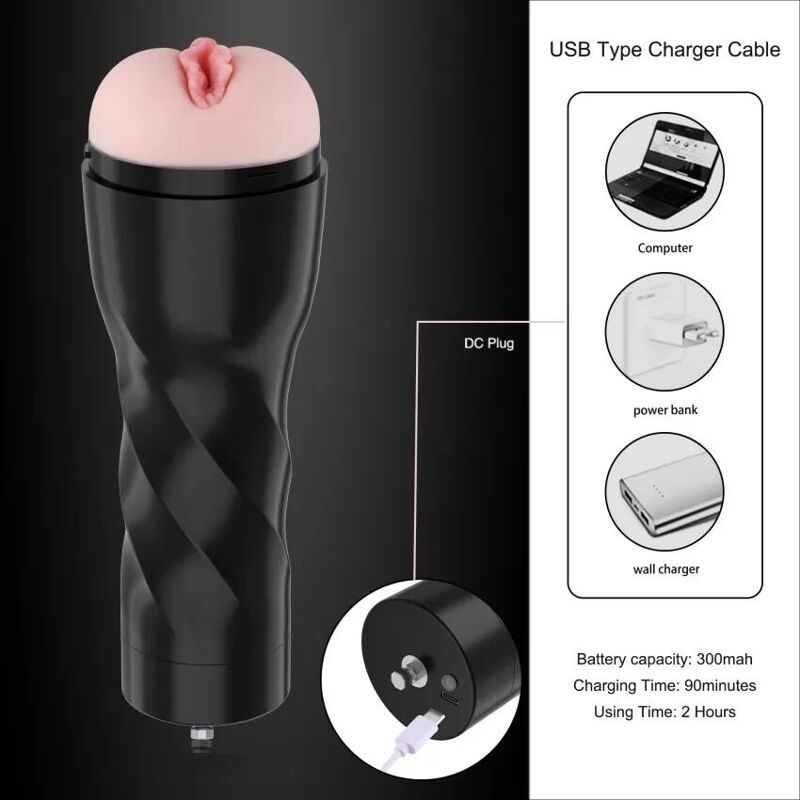 Мастурбатор с вибрацией Hismith Male Masturbation Cup,совместим с секс-машинами бренда