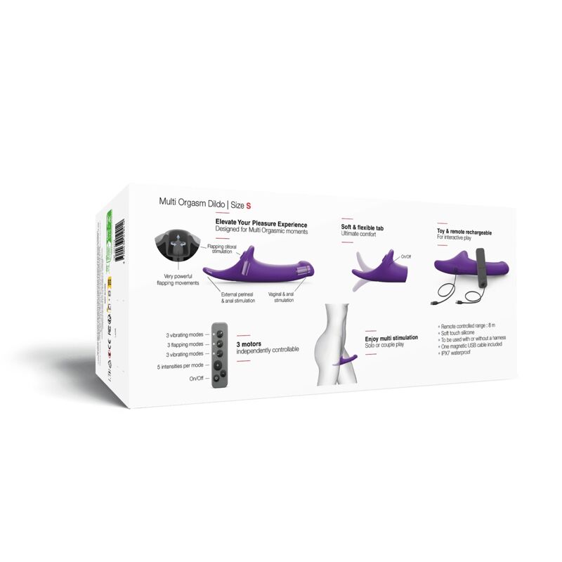 Вибронасадка для страпона с вакуумной стимуляцией Strap-On-Me Multi Orgasm Dildo S Purple