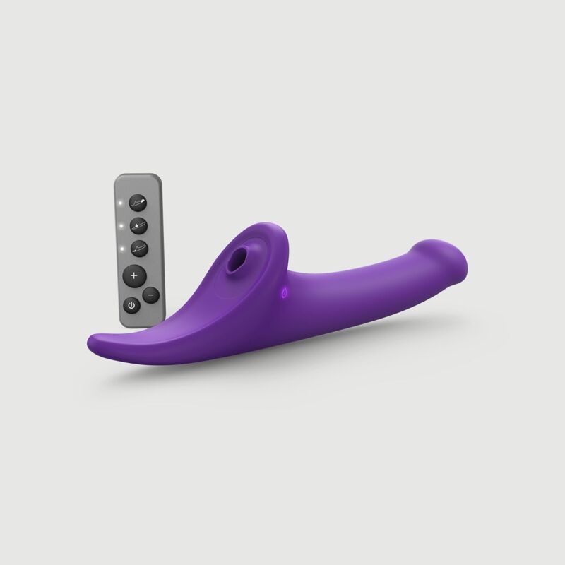 Вибронасадка для страпона с вакуумной стимуляцией Strap-On-Me Multi Orgasm Dildo M Purple
