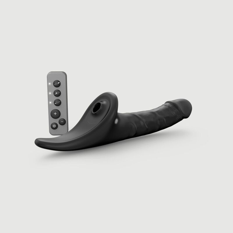 Вибронасадка для страпона с вакуумной стимуляцией Strap-On-Me Multi Orgasm Realistic Dildo M Black