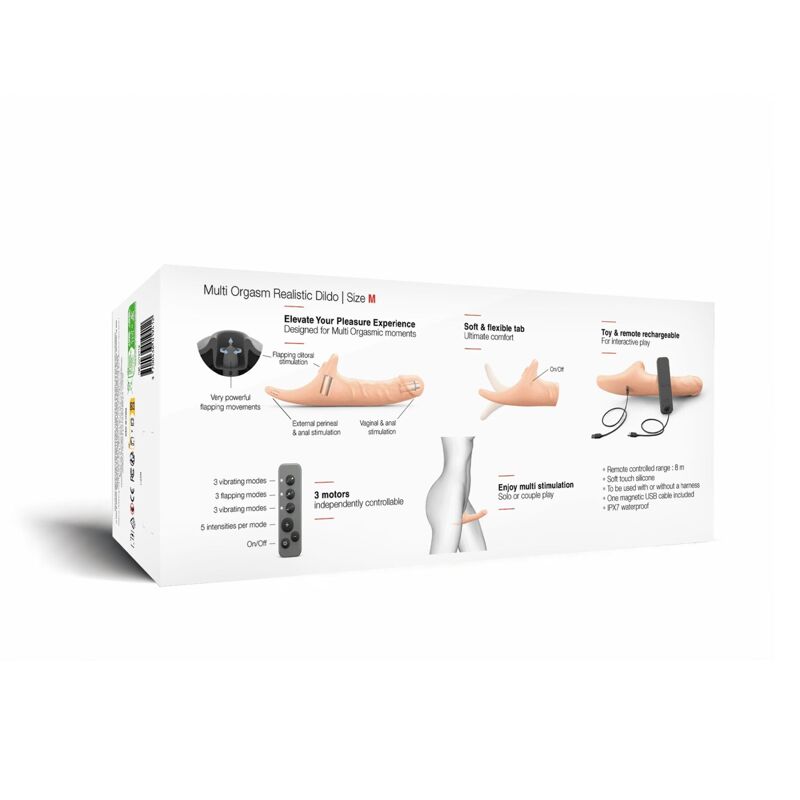 Вибронасадка для страпона с вакуумной стимуляцией Strap-On-Me Multi Orgasm Realistic Dildo M Vanilla